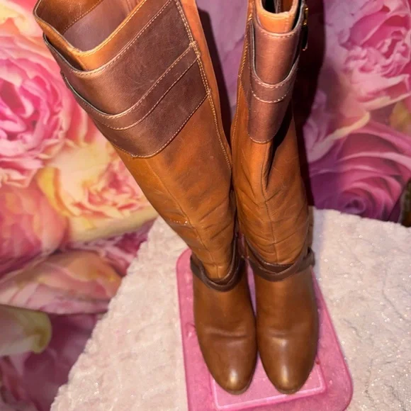 Cole Haan and Nike Air Brown Leather Heeled Boots - Picture 2 of 7